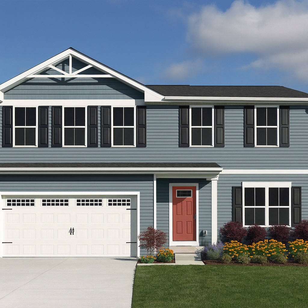 The same new home with a full GardenReady landscape design installed